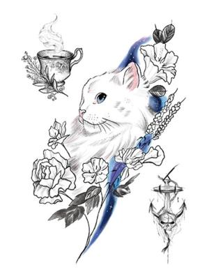 China 40 Style Rose Flower Bird Cat Animals Temporary Temporary Body Art Arm Chest Leg Shoulder Fake Back Tattoo Stickers for sale