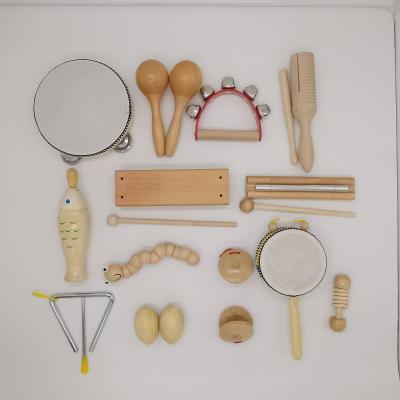 China Educational Toy RTS JINGXUAN Percussion Musical Instruments Set Children Wooden Toy Percussion Set With a Free Carrying Bag for sale