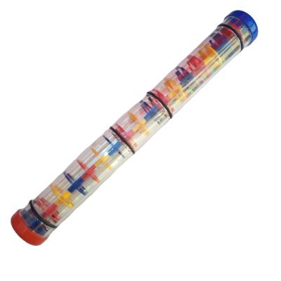 China Educational Toy Orff Percussion Rainmaker Music Rain Stick Baby Toys Gift Colorful Plastic Tube Multicolor Sand Shaker for sale