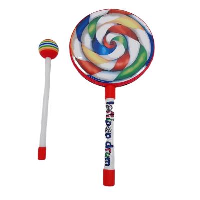 China Educational Musical Instruments Children Drum Hand Lollipop Toy Percussion Instruments Plastic for sale