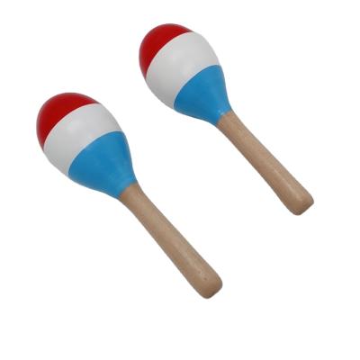 China Educational Wooden Toy Maracas Colorful Kids Play Musical Instrument for sale