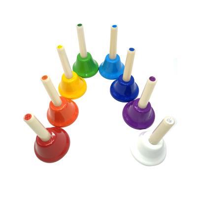 China Toy Wholesale Educational Musical Instrument 8 Tone Desk Bell Plastic Set for Kids Desk Bell for sale