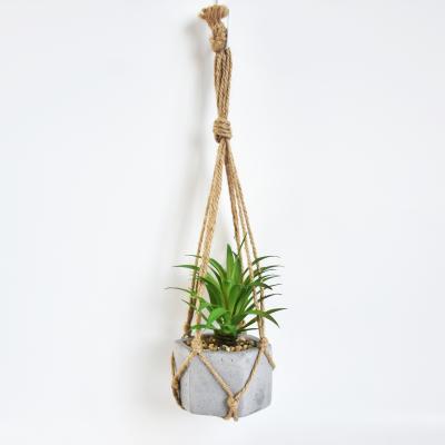 China Cement Artificial Mini Potted Plants Plastic Faux Plants For Room Office Decoration for sale