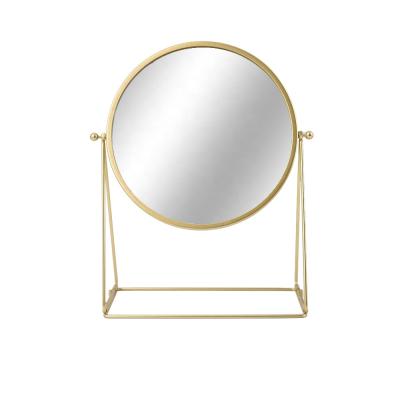 China Simple Round Table Markup / Living Room Small Decorative Metal Standing Mirror , Makeup Mirror for sale