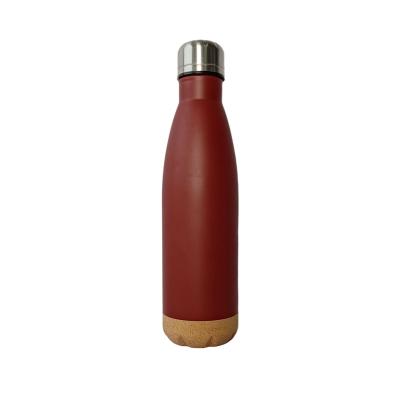 China Sustainable VacuumDouble Wall Eco-Friendly Insulated Stainless Steel Water Bottle Thermal With Cork Bottom for sale