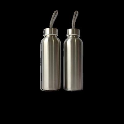 China Sustainable Sport Water Bottle Drinks 500ml Single Wall Stainless Steel Water Bottles With Metal Lid for sale