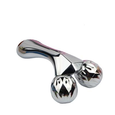 China Mini Face Metal Roller Massager Beauty Y Shape Slimming 3d Face Massage Roller for sale