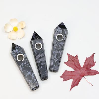 China Wholesale Low Price Natural Gem Crystals Healing Tobacco Gabbro Natural Stone Crystal Pipe From Europe for sale