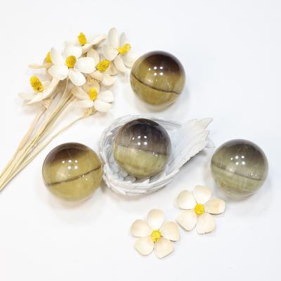 China China New Product Natural Quartz Sphere Decoration Customized Photography Real Crystals Balls Polished Yellow Fluorite for sale