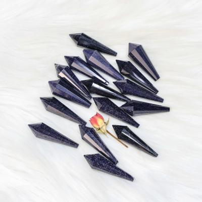 China Europe Natural Blue Sandstone Stones Crystals Wholesale Healing Energy Sandstone Blue Pendulum for Healing for sale