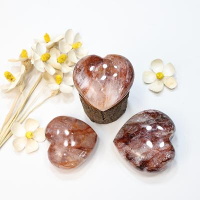 China New Product Europe Natural Custom Stone Healing Stone Fire Quartz Crystal Hearts With 100% Safety for sale