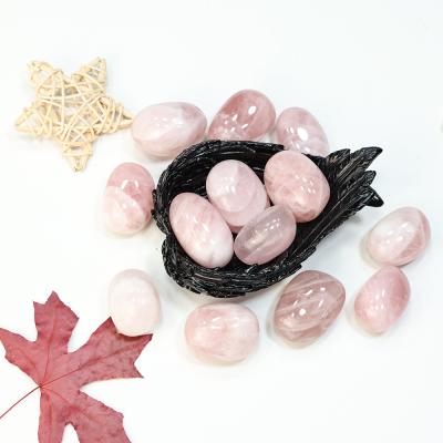 China China factory direct sale wholesale bulk natural stone healing tumbled stones rose quartz tumble chips with reasonable price for sale