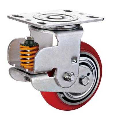 China swivel & Rigid Shock Absorbing PU Caster Wheel (Spring) for sale