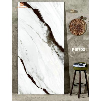 China Foshan tiles 75x150cm large size rustic full marble calacatta tile white polished glazed porcelain tile for sale