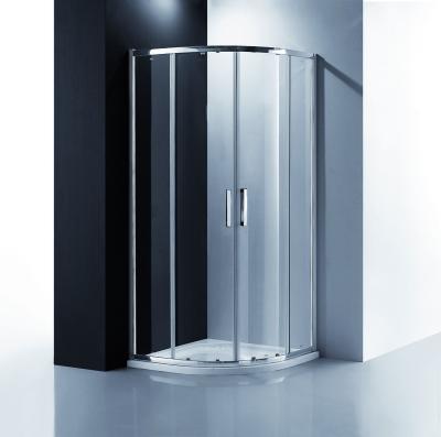 China Modern Patented Quick Installation Double Wheels Curved Shower Glass Door for sale