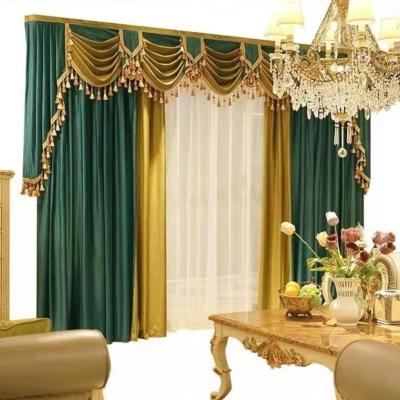 China European luxury blackout style curtains for living room with drapery for sale