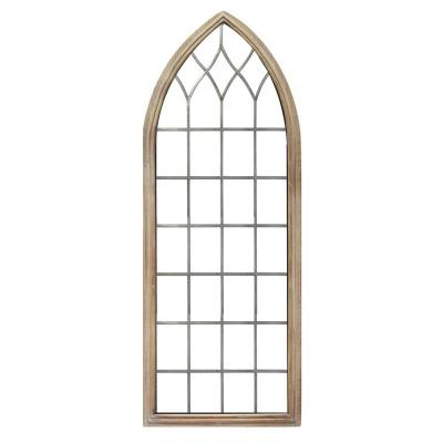 China Art Decor Large Stained Glass Window Wooden Arched Frames Decorative Vintage Window Frames Home Decor Cathedral Window Sashes for sale