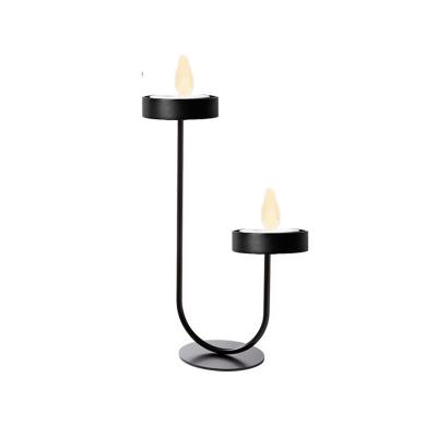 China Low MOQ modern high quality black color other standing candle holders for sale