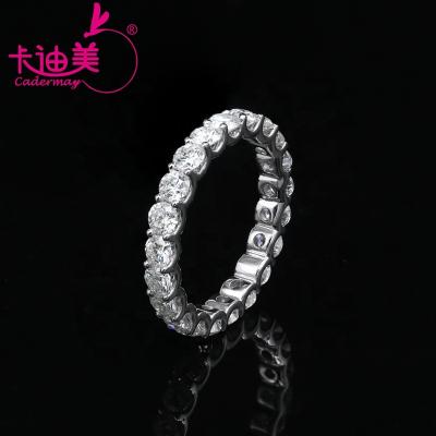 China Round 0.1ct Moissanite Diamond Rings TRENDY Women's Eternity Ring Bands Sterling Silver 925 3mm for Wedding Party Engagement for sale