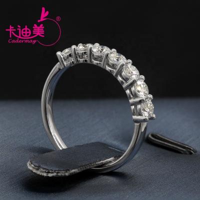 China Etermity Fashionable VVS Silver Half Bands Cadermay Moissanite Jewelry Base 925 Synthetic Diamond Ring for sale