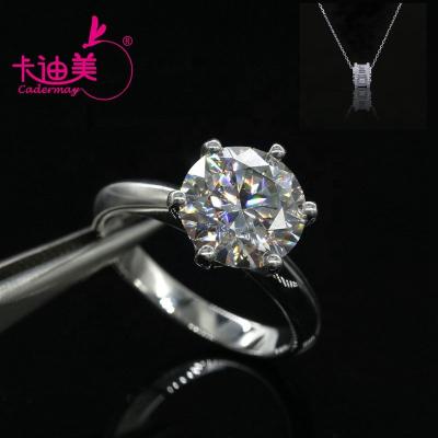 China Best Selling Cadermay CLASSIC 14k/18k Gold Moissanite Diamond 6 Claw Fork Setting 1ct VVS Moissanite Ring for sale