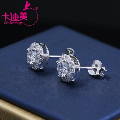 China 18K 14K Gold Jewelry Manufacturer 0.5ct TRENDY Halo Around 2021 Trendy Moissanite Earrings Earring Sets For Women Stud for sale