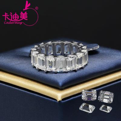 China Cadermay 14K 18K 4X6mm Emerald Cut Moissanite Diamond Luxury Elegant CLASSIC Jewelry Ring for sale