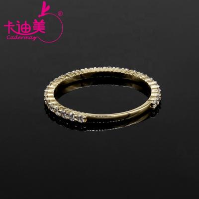 China Cadermay's TRENDY Chic Ring 1.5mm Moissanite Diamond Classic Design Eternity Jewelry for sale