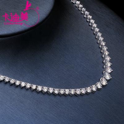 China Elegant S925 Silver Cadermay FASHION Round Brilliant Cut 5mm 0.5CT Moissanite Diamond Jewelry Chain Necklace for sale