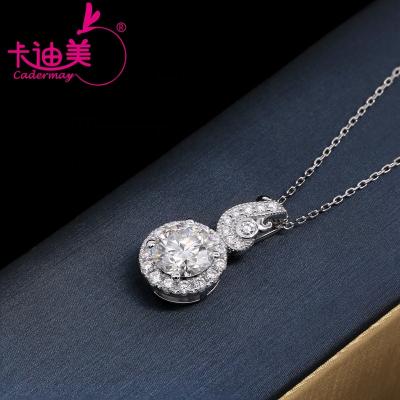 China Cadermay Clouds S925 Silver Round Brilliant Shape FASHIONABLE 9mm 3CT Moissanite Diamond Jewelry Pendant Necklace for sale