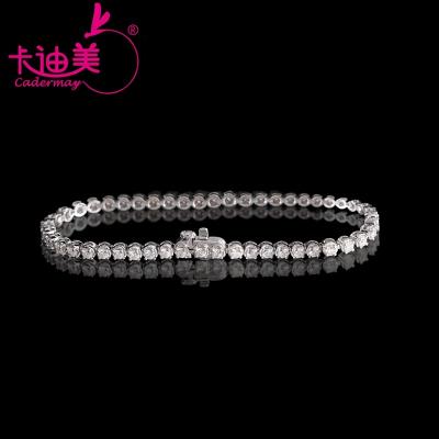 China Cadermay Jewelry Hip Hop Style 2.5mm Moissanite Round Tennis Chain Bracelet Customize Sterling Silver Women Men Diamond Jewelry for sale