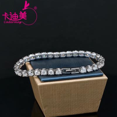 China Cadermay CLASSIC 925 Sterling Silver Moissanite Tennis Bracelet Engagement Party Gifts 3mm 4mm 5mm VVS Moissanite for sale