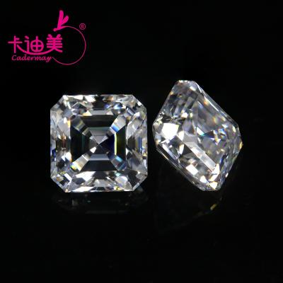 China Jewelry Making Cadermay Moissanite Asscher Diamond Cut D Moissanite White Color VVS Good Quality For Jewelry Making Rings Necklace Pendant for sale