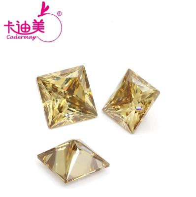 China Jewelry Making Cadermay Jewelry Princess Cut Original Gold To Yellow Loose Moissanite Diamonds For Jewelry Making for sale