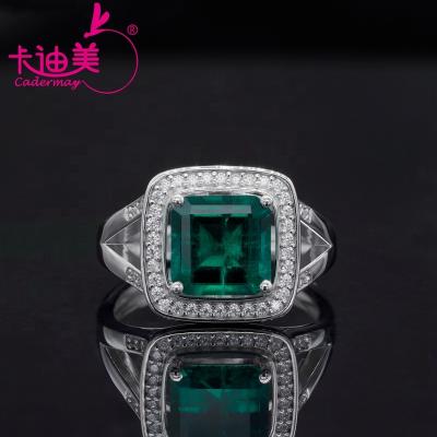 China FASHIONABLE Cadermay Emerald Rings 18K 14K Pure Antique Pure Gold Place Vintage With Moissanite Pave Place Engagement Jewelry for sale