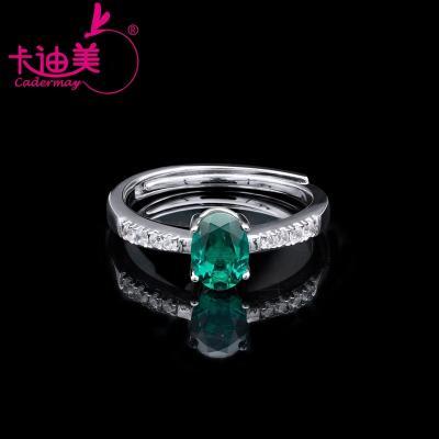 China Trendy Classic Simple Oval Style 5x7mm 14k 18k Green Gold Ring With Moissanite Diamond Women Girls Vintage Engagement Party Rings for sale