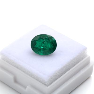 China Jewelry Making Cadermay 3*4mm Verdant Greens Good Quality Colombia Emerald Oval Shape Developed By Hydrothermal Lab With Inclusion for sale