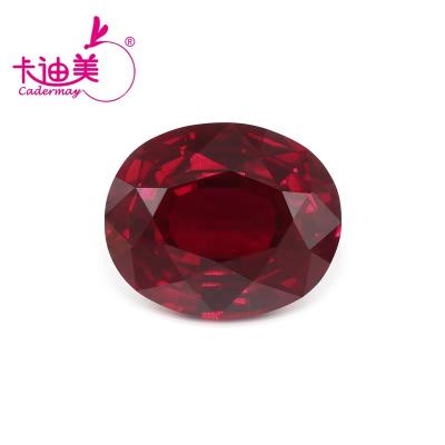 China Jewelry Making Cadermay Lab Developed Cut Ruby Loose Stones Oval Shape 10x12mm Thailand for Jewelry Making Ring Necklace Pendant for sale