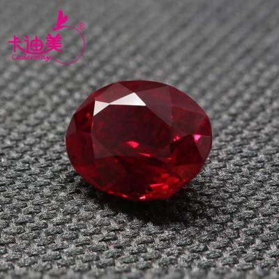 China / Ruby Factory Price Loose Synthetic 10x12mm Large Size Oval Shape Developed by Ruby Corundum Gemstones Lab for Laides Rings Pendant for sale