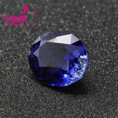 China / Hot Sale Lab Grown Sapphire 7x9mm 8x10mm 10x12mm Oval Shape Blue Sapphire Gemstones Excellent Cut Synthetic Corundum for sale