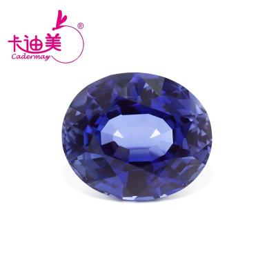 China Jewelry Making Cadermay Lab Developed Sapphire Oval Shape 10x12 mm Thailand Cut Loose Stones For Jewelry Making Rings Necklace Pendant for sale