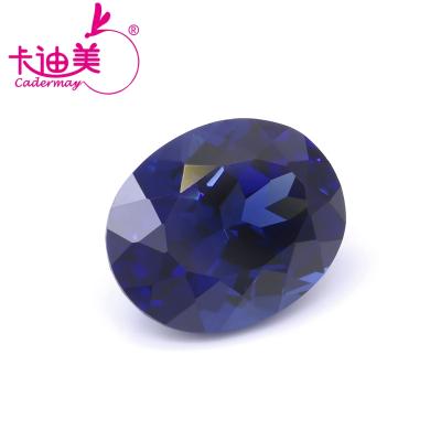 China Cadermay Gems Factory Price Lab Grown Royal Blue Sapphire Stones Oval Cut For Jewelry Making 7x9mm 8x10mm 10x12mm for sale