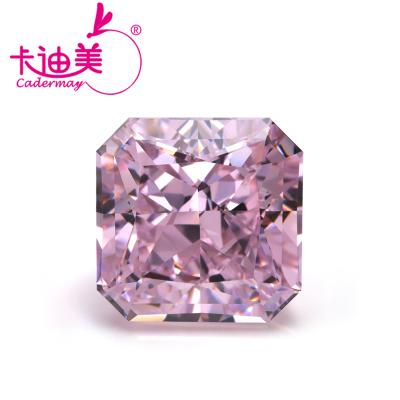 China / 12x12mm Octagon Square Shape CZ Gems 8A Rose Color Crushed Iced Loose Synthetic Zircon Gemstones Cut For Jewelry Making for sale