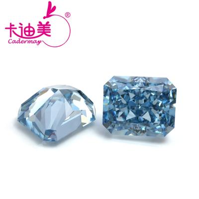 China Jewelry Making USA Blue CZ Diamond Octagon Crushed Ice Radiant Cut Zircon Loose Synthetic CZ Wuzhou Gems for sale