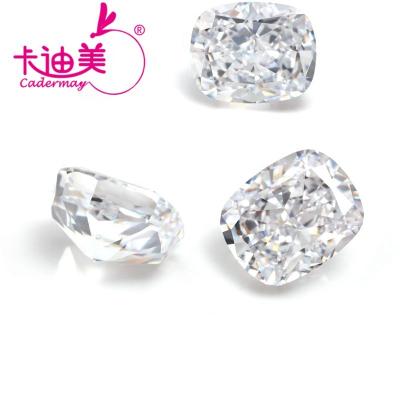 China Jewelry Making Cadermay Ring Hot Selling 6x7mm White Zircon 8A Quality To Make Luxury Wedding Rings for sale