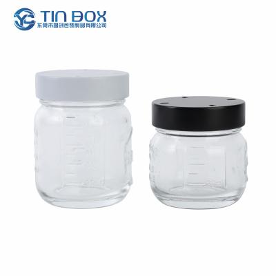 China Recyclable Resistant Child Proof Round Environmental Mason Jar Cr Tin Lid Airtight Canister Tin Box for sale