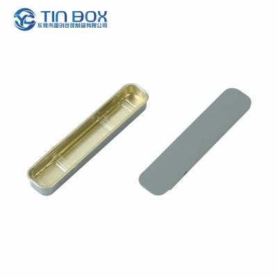 China Recyclable Pre Metal Child Resistant Tin Box Push Button Rolled Storage Tobacco Box Cigarette Mini 70X42X15Mm Sliding Mint Tin Tray Box for sale