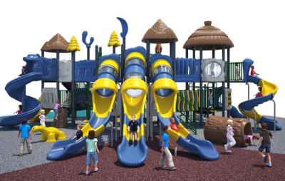 China Cool Series Outdoor Playground Equipment Anti - Crack With Big Play Towers And Tube Slides for sale