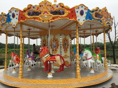 China Carousel Type Amusement Park Facilities Corrosion Resistance Reinforced Plastics With 16 Seats for sale