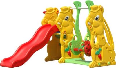 China Safety Plastic Baby Swing And Slide Set / Nontoxic KAIQI Recycled Plastic Playground for sale